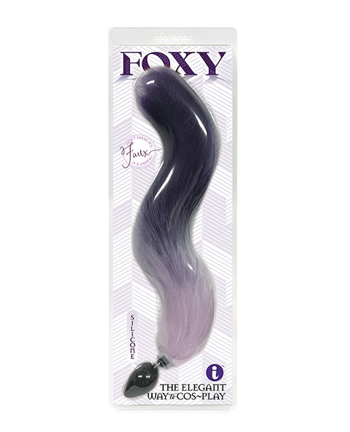 Foxy Foxy Fox Tail Silicone Butt Plug - Purple Gradient