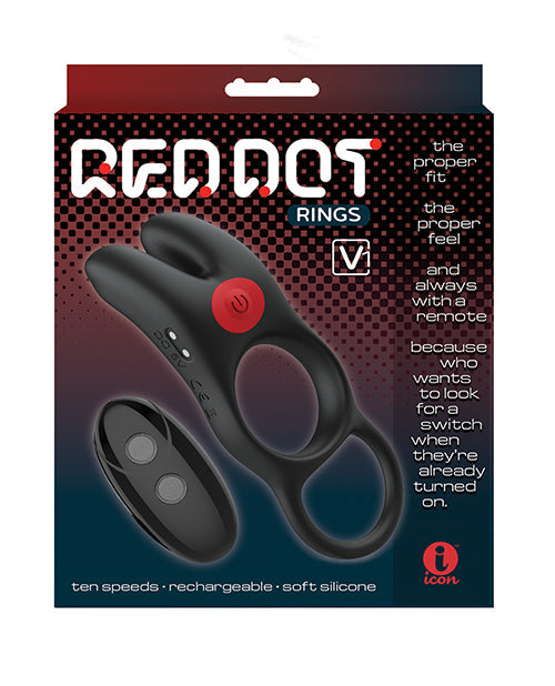 Massive Massive Red Dot Cock Ring V1 - Black