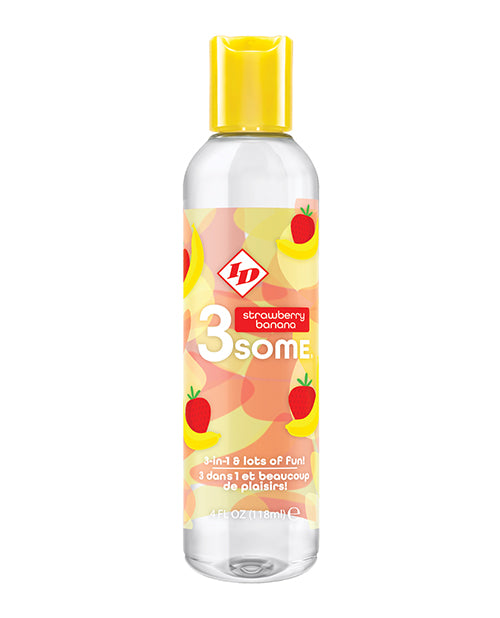 ID 3some ID 3some 3 in 1 Lubricant - 4 oz Strawberry Banana