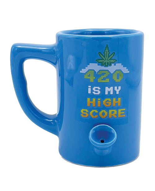 Island Dogs Wake & Bake 420 is My High Score Coffee Mug - 10 oz Blue