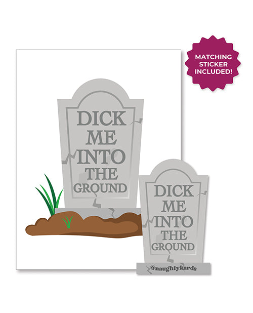 Kush Kards Halloween Dick In Ground Greeting Card w/Sticker