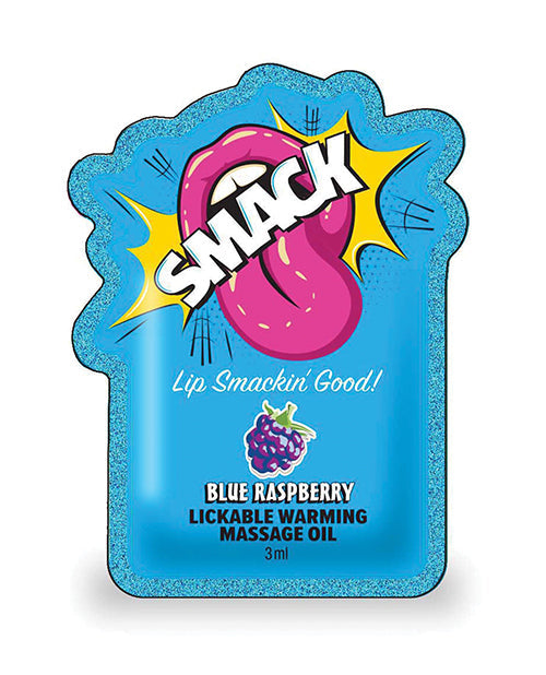 Smack Smack Lickable Warming Massage Oil - Blue Raspberry 3 ml pouch
