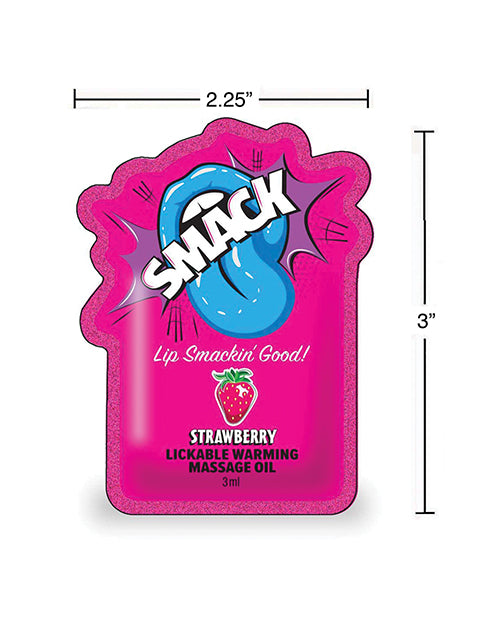 Smack Smack Lickable Warming Massage Oil - Strawberry 3 ml pouch
