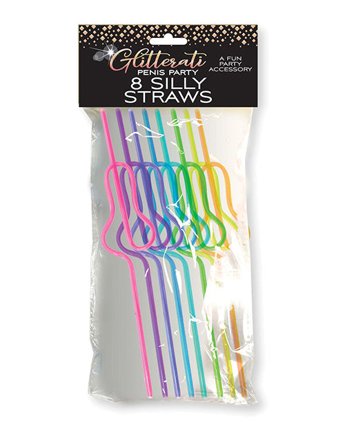 Candy Prints Glitterati Silly Penis Straws - Set of 8
