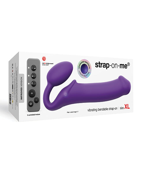 Strap-On-Me Strap On Me Vibrating Bendable Strapless Strap On Xlarge - Purple