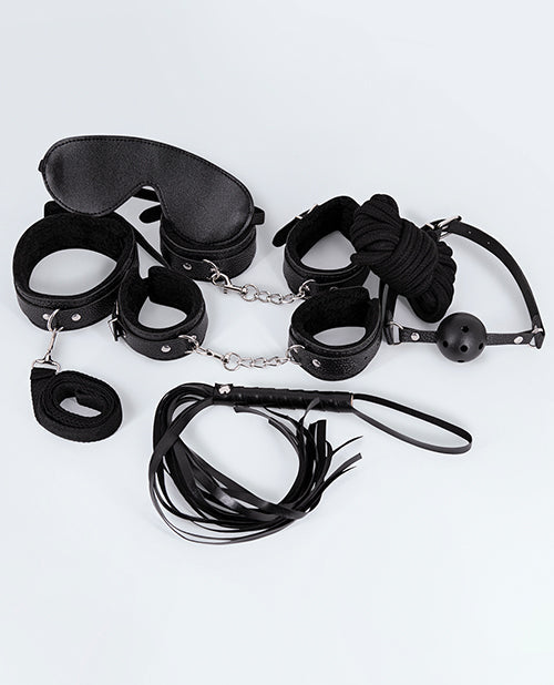 Lust Lust PU Leather 7 Pack Lite Bondage Set - Black