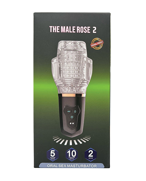 The Male Rose The Male Rose 2 Sucking & Vibrating Blow Job Sucker - Black