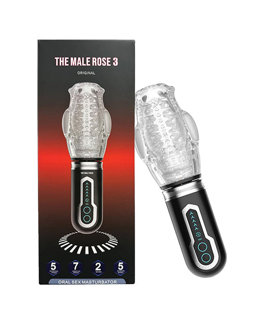 The Male Rose The Male Rose 3 Thrusting, Rotating & Vibrating Oral Sex Masturbator - Black