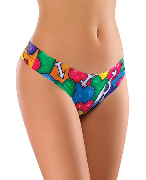 Mememe Mememe Pride Hearts Printed Thong SM