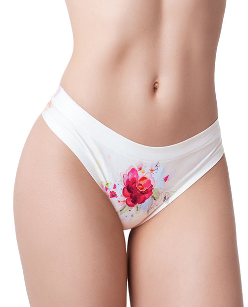 Mememe Mememe Flower Power Rose Printed Thong SM