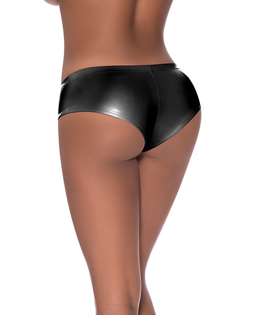 Exposed Club Candy Low Rise Split Crotch Boy Short Black S/M