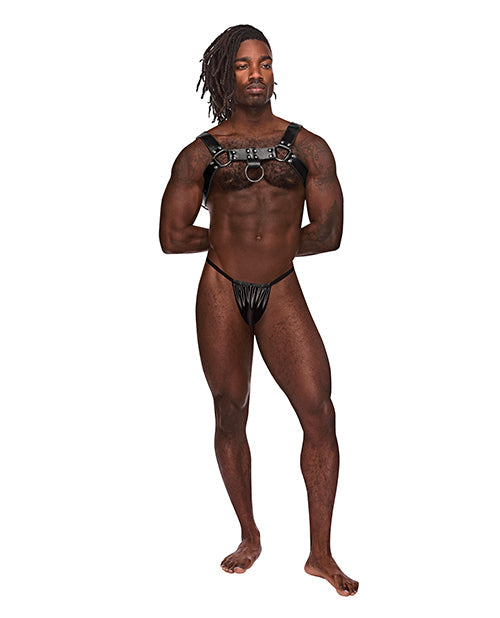Male Power Leather Aries Single Ring Harness Black O/S