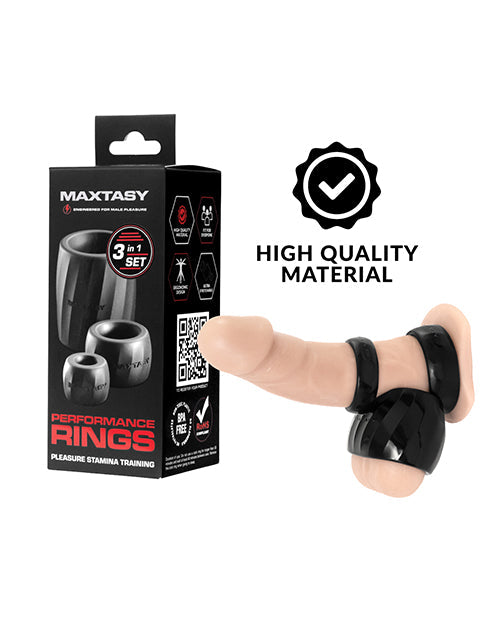 Maxtasy Maxtasy Performance Rings - Black Set of 3