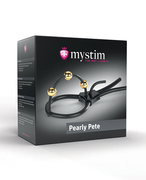 Mystim Mystim Pearly Pete Corona Strap w/Gold Balls - Black