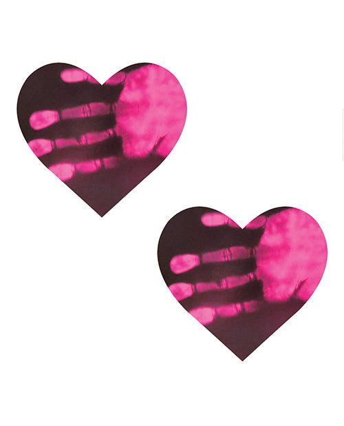 Neva Nude Neva Nude Temperature Reactive Heart Pasties - Neon Pink