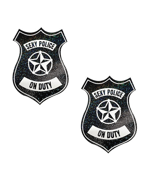 Neva Nude Neva Nude Sexy Police Badge Pasties - Black/White O/S