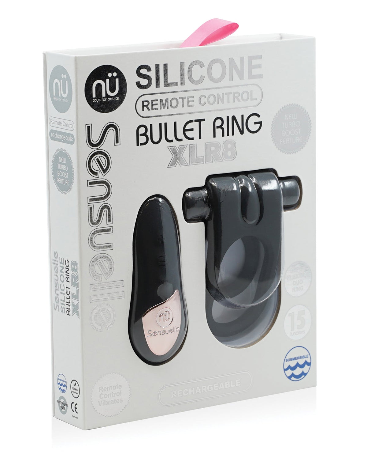 Nu Sensuelle Nu Sensuelle Silicone Remote Control XLR8 Turbo Boost Bullet Ring - Black