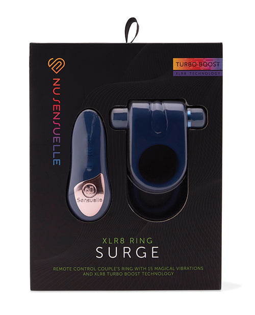 Nu Sensuelle Nu Sensuelle Silicone Remote Control XLR8 Turbo Boost Bullet Ring - Navy