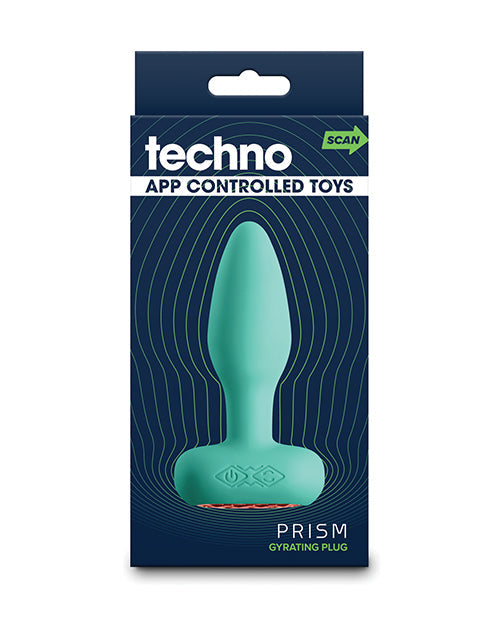 Techno Techno Prism App Controlled Rotating & Vibrating Anal Plug - Teal