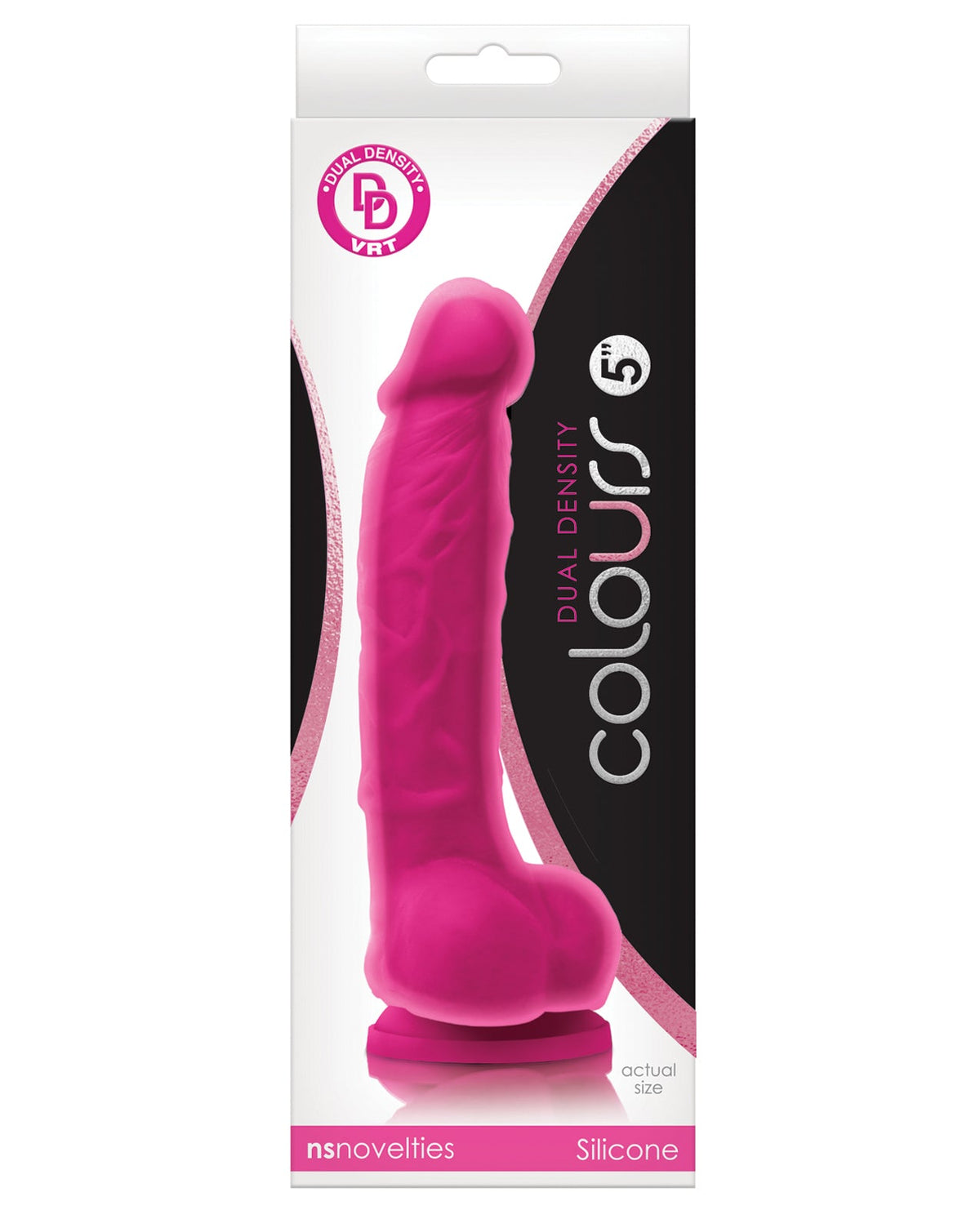 Colours Colours Dual Density 5" Dong w/Balls & Suction Cup - Pink
