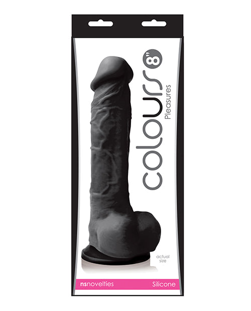 Colours Colours Pleasures 8" Dildo w/Suction Cup - Black