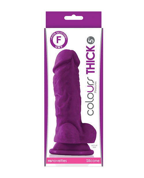 Colours Colours Pleasures Thick 5" Dildo - Purple