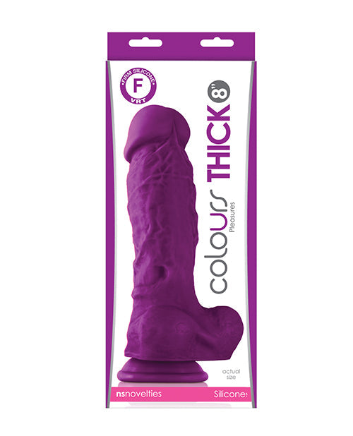 Hott Products Colours Pleasures Thick 8" Dildo - Purple