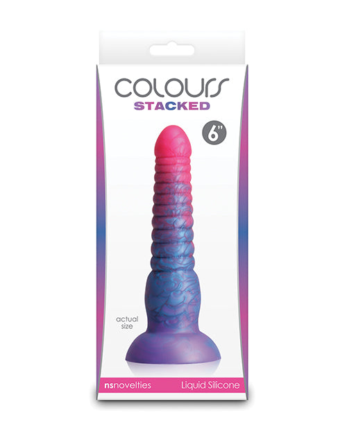 Colours Colours Stacked 6" Dildo - Pink/Blue