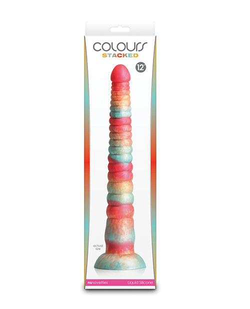 Colours Colours Stacked 12" Dildo - Red/Gold