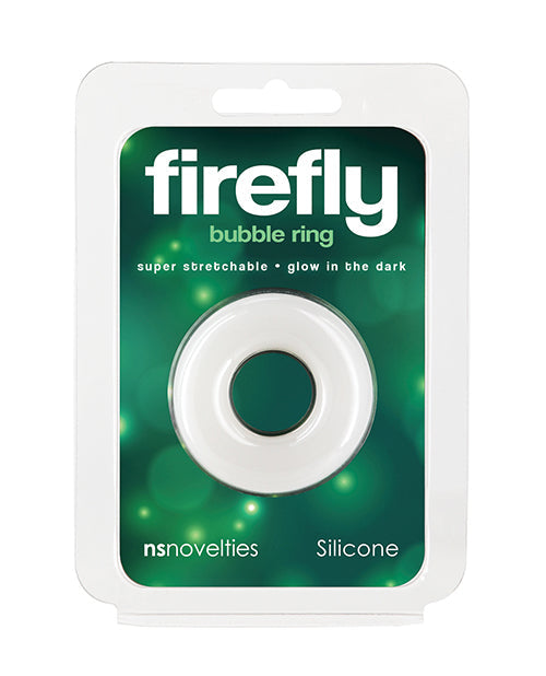 Firefly Firefly Glow in the Dark Bubble Cock Ring - Small, White