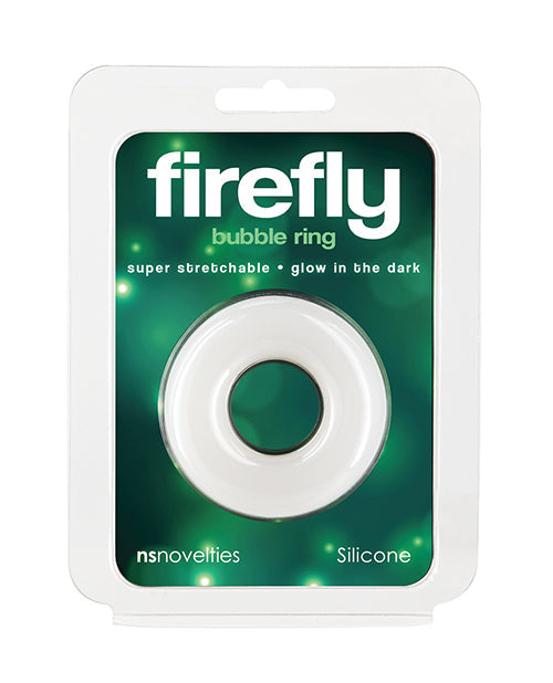Firefly Firefly Glow in the Dark Bubble Cock Ring - Medium, White