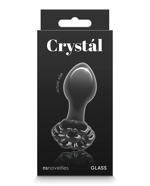 Crystal Crystal Flower Butt Plug - Black
