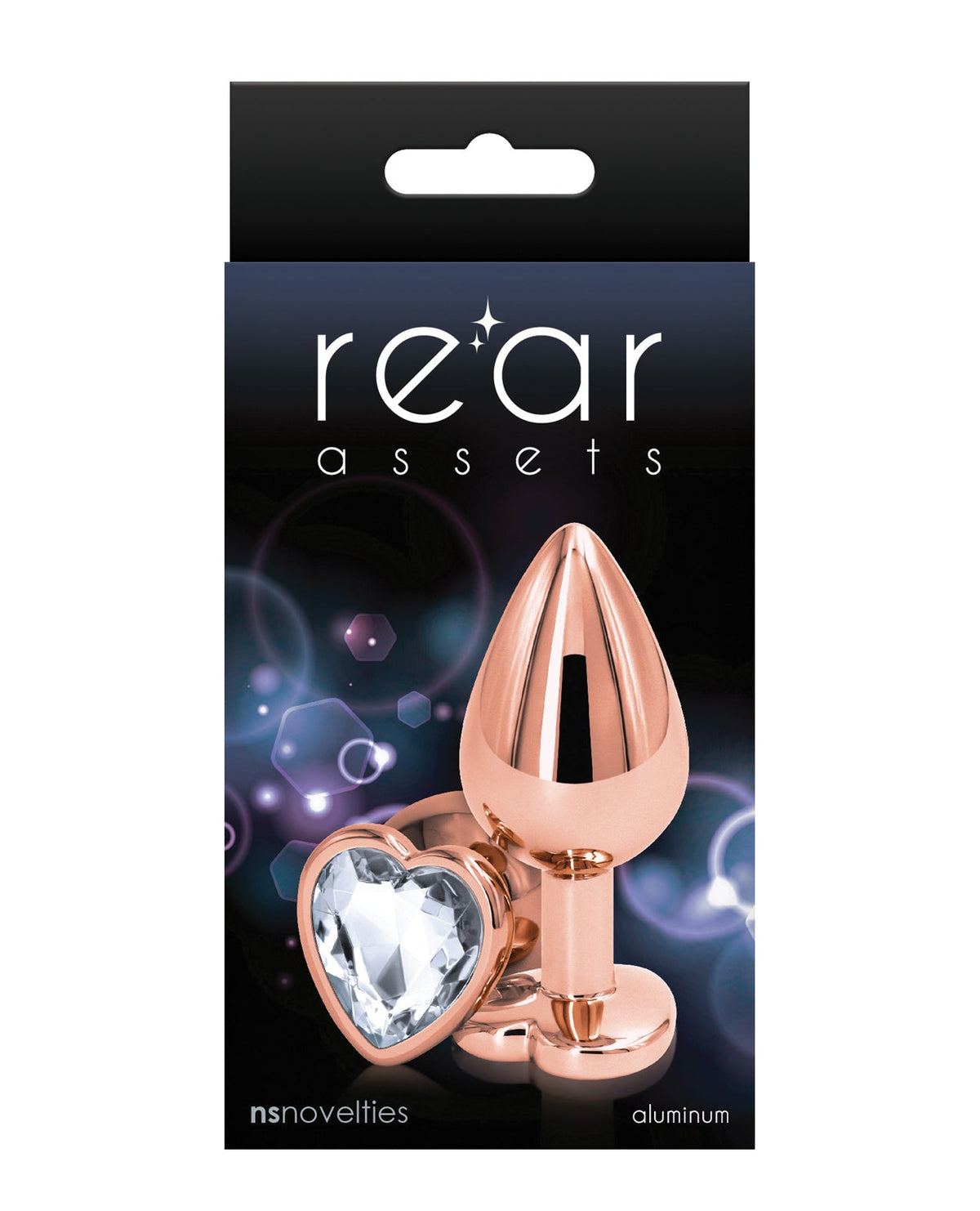 Rear Assets Rear Assets Rose Gold Heart Medium - Clear