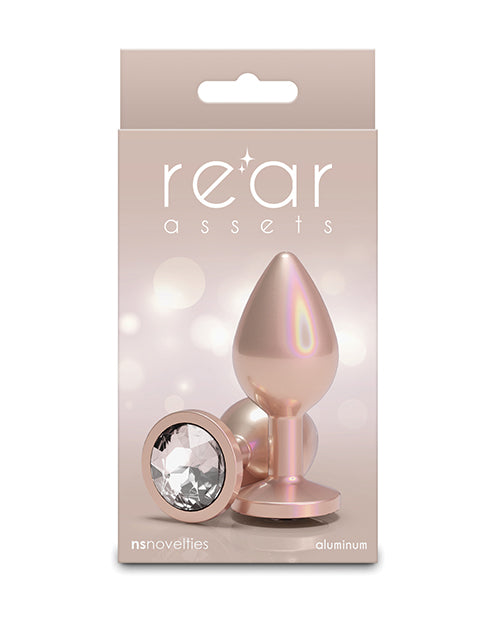Rear Assets Rear Assets Medium w/Clear Gem - Iridescent Champagne