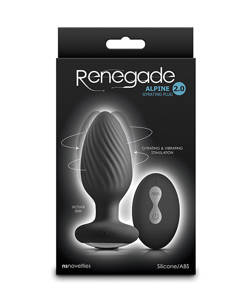 Renegade Renegade Alpine 2.0 Gyrating & Vibrating Butt Plug w/Remote - Black