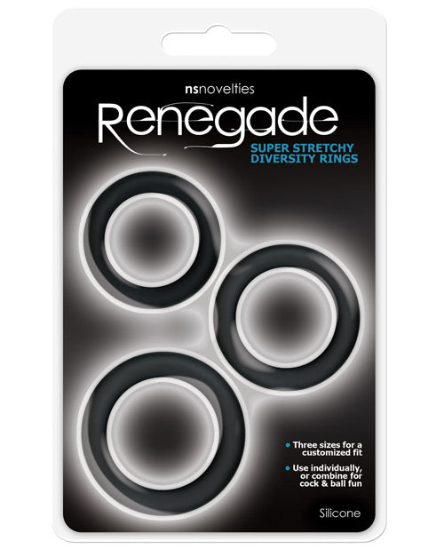 Renegade Renegade Diversity Rings - Black Pack of 3
