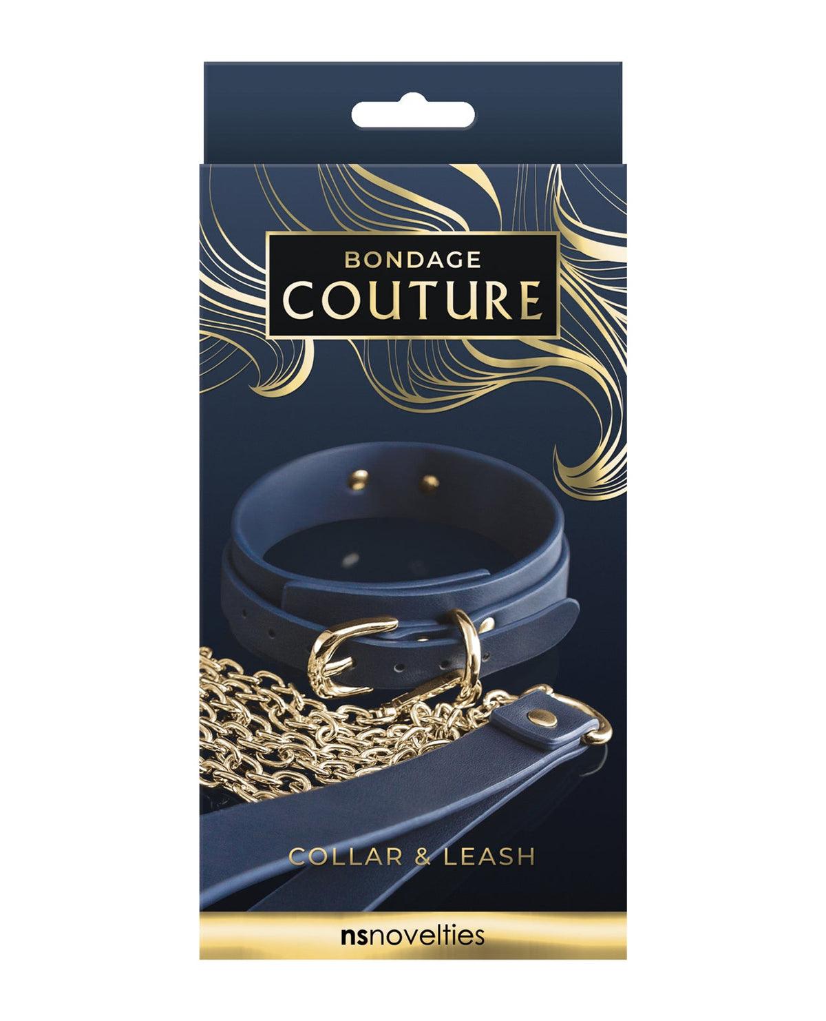 Bondage Couture Bondage Couture Vinyl Collar and Leash - Blue
