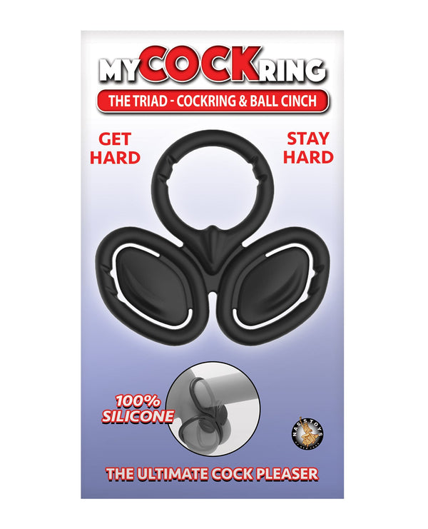 My Cock Ring My Cock Ring The Triad Cockring & Ball Cinch - Black