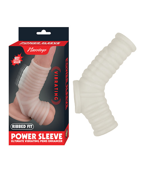 Nasstoys Vibrating Power Sleeve Ribbed Fit - White
