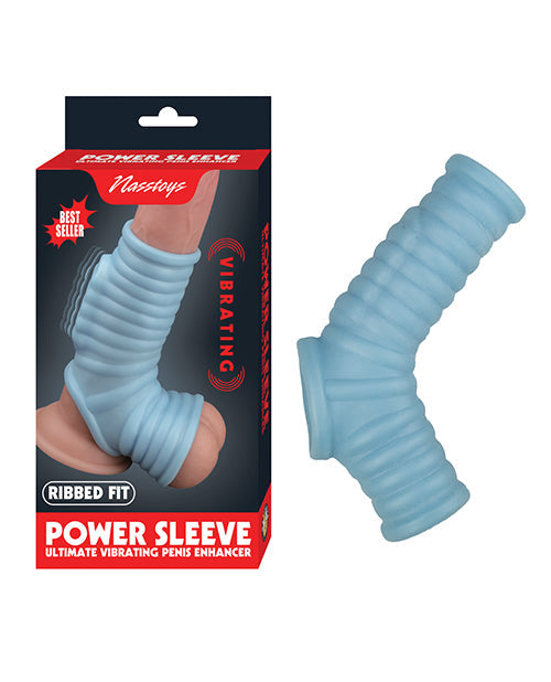 Nasstoys Vibrating Power Sleeve Ribbed Fit - Blue