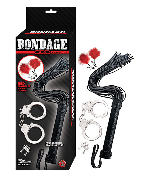 Nasstoys Bondage by Nasstoys Whip & Cuff Set - Red