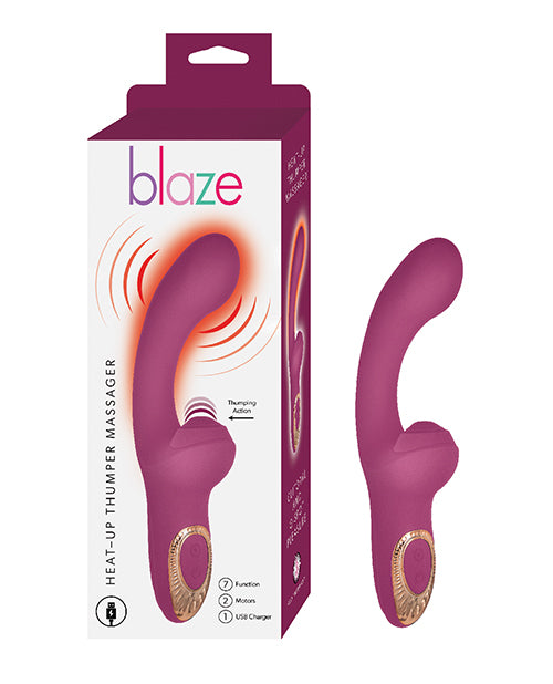 Blaze Blaze Heat Up Thumper Massager - Eggplant