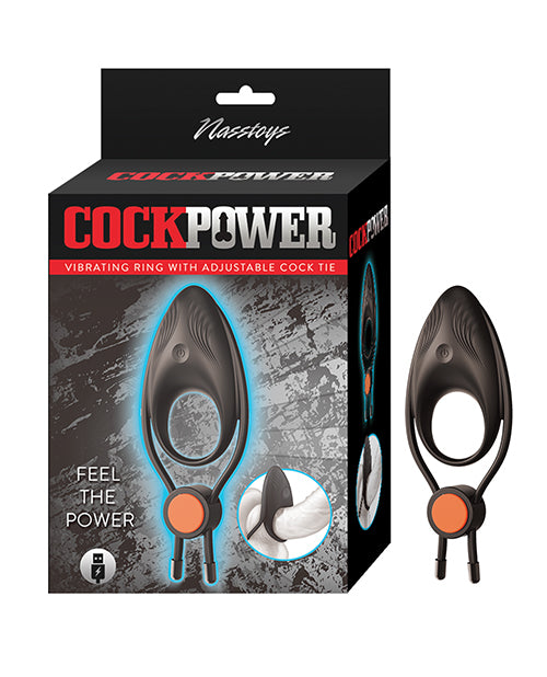 Nasstoys Cockpower Vibrating Ring w/Adjustable Cock Tie - Black