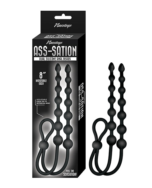Ass-sation Ass-sation Dual-Ended Anal Beads - Black