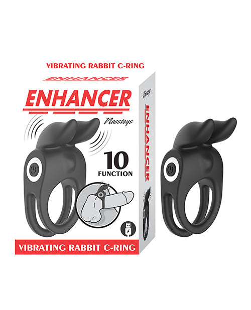 Nasstoys Enhancer Vibrating Rabbit C-Ring - Black