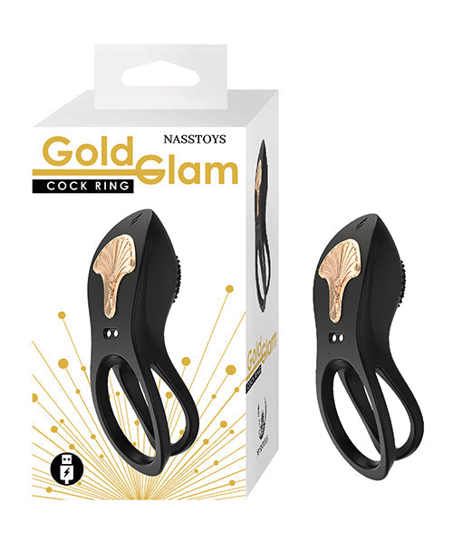 Nasstoys Gold Glam Cock Ring - Black