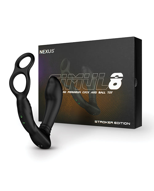 Nexus Nexus Simul8 Dual Anal & Perineum Cock & Ball - Black