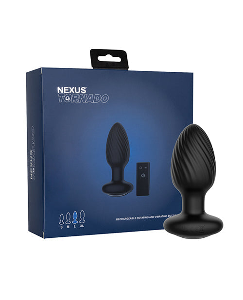 Nexus Nexus Tornado Rotating & Vibrating Large Butt Plug w/Remote - Black