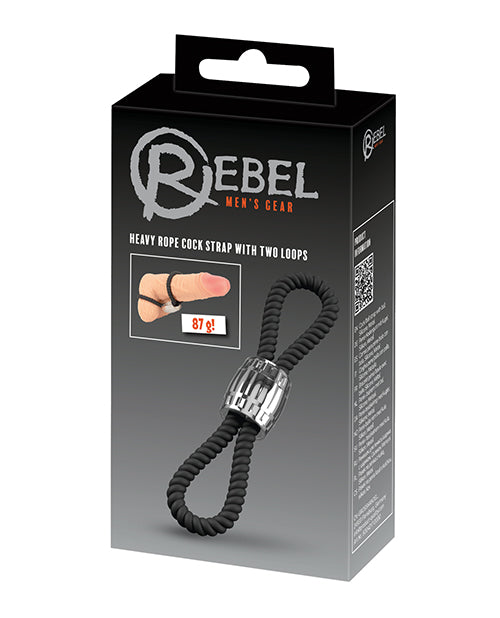 Rebel Rebel Two Loop Heavy Rope Cock Lasso - Black