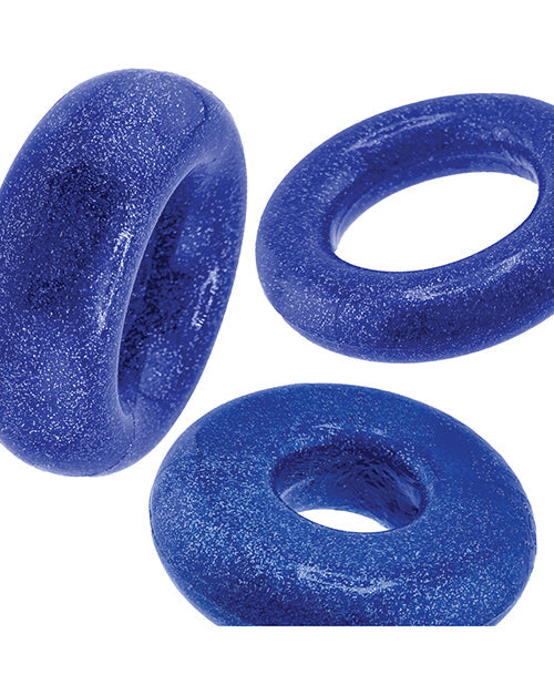 Oxballs Oxballs Cockpack Multi Design 3 Pack Cockrings - Blue Fire
